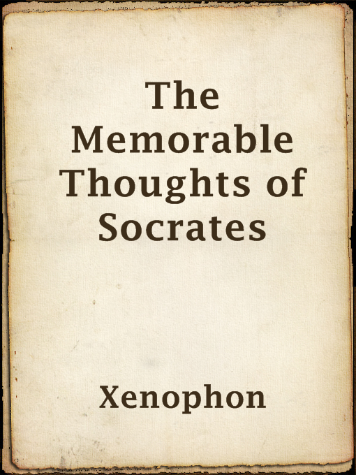 Cover of The Memorable Thoughts of Socrates